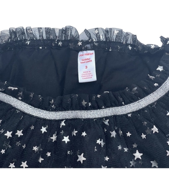 034 Star Foil Print Black Tulle Skirt - Picture 4 of 5